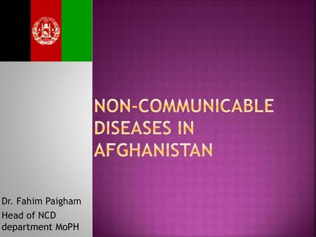 Non-communicable diseases in Afghanistan