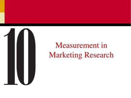 Measurement in Marketing Research