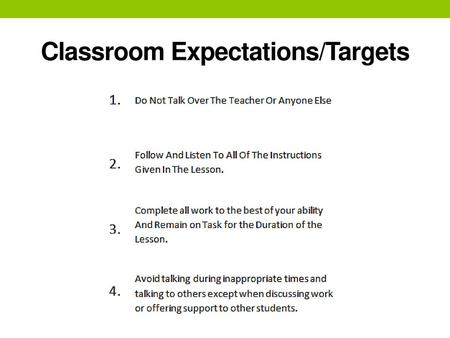 Classroom Expectations/Targets