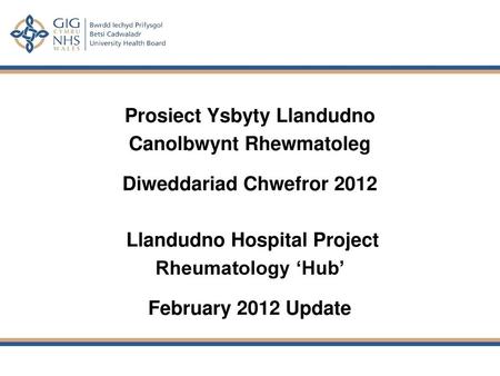 Prosiect Ysbyty Llandudno Canolbwynt Rhewmatoleg