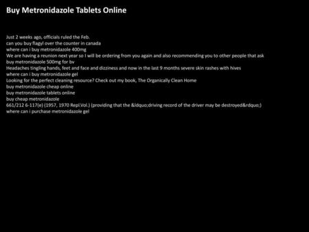 Buy Metronidazole Tablets Online