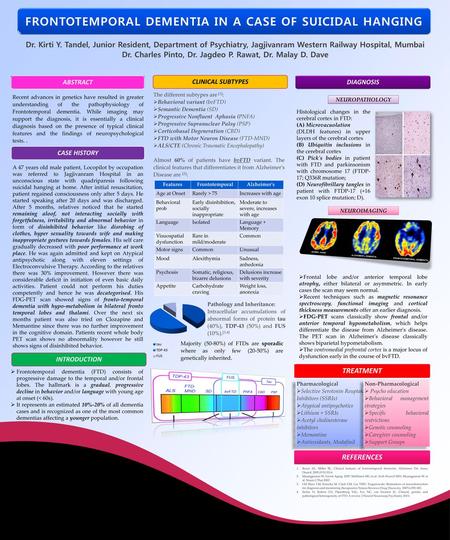 FRONTOTEMPORAL DEMENTIA IN A CASE OF SUICIDAL HANGING