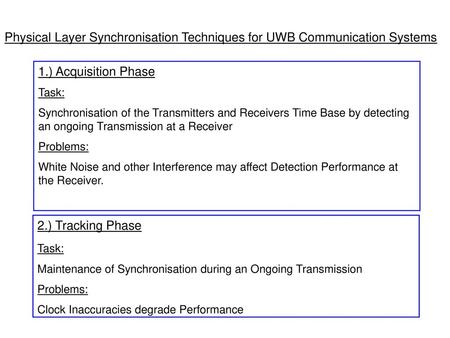 1.) Acquisition Phase Task: