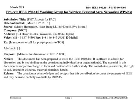 <month year> <doc.: IEEE doc> March 2013