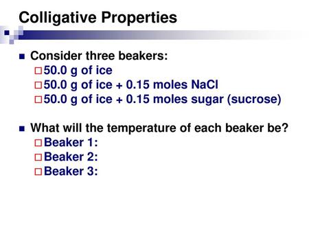 Colligative Properties