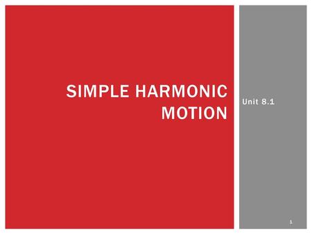 Simple Harmonic Motion