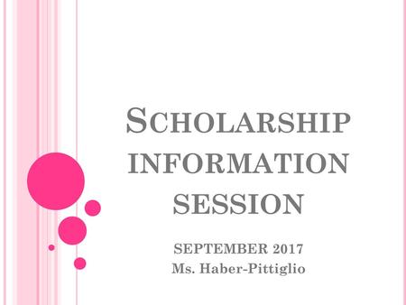 Scholarship information session