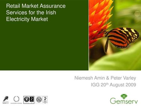 Retail Market Assurance Services for the Irish Electricity Market