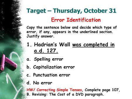 Target – Thursday, October 31