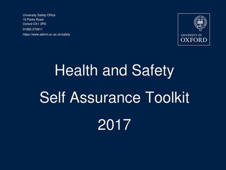 Health and Safety Self Assurance Toolkit 2017