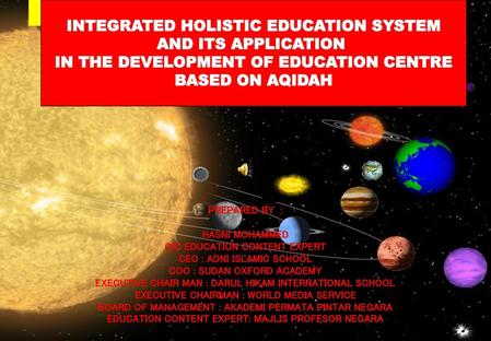 MRSM INTEGRATED HOLISTIC EDUCATION SYSTEM AND ITS APPLICATION