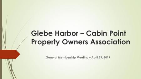 Glebe Harbor – Cabin Point Property Owners Association