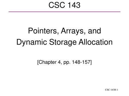 Dynamic Storage Allocation