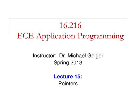 ECE Application Programming