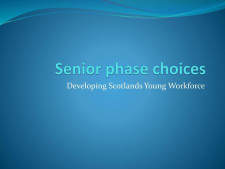 Developing Scotlands Young Workforce