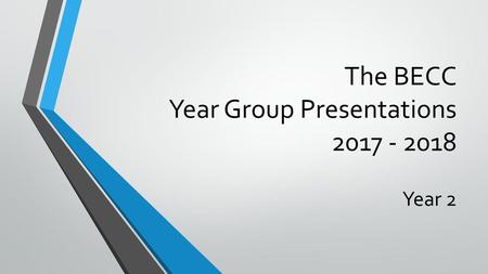 The BECC Year Group Presentations