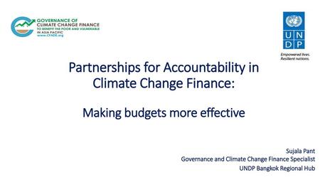 Sujala Pant Governance and Climate Change Finance Specialist