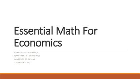 Essential Math For Economics