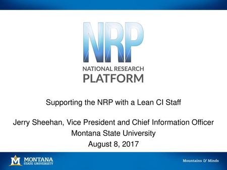 Supporting the NRP with a Lean CI Staff