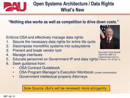 Open Systems Architecture / Data Rights Key Implementers