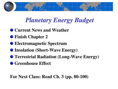 Planetary Energy Budget