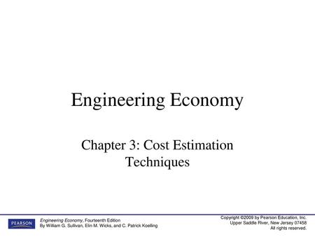 Chapter 3: Cost Estimation Techniques