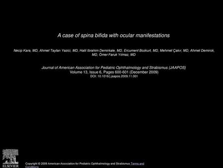 A case of spina bifida with ocular manifestations