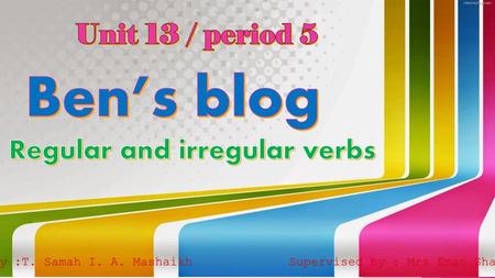 Regular and irregular verbs