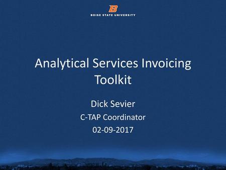 Analytical Services Invoicing Toolkit