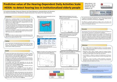 Predictive value of the Hearing-Dependent Daily Activities Scale