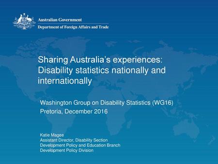 Washington Group on Disability Statistics (WG16)