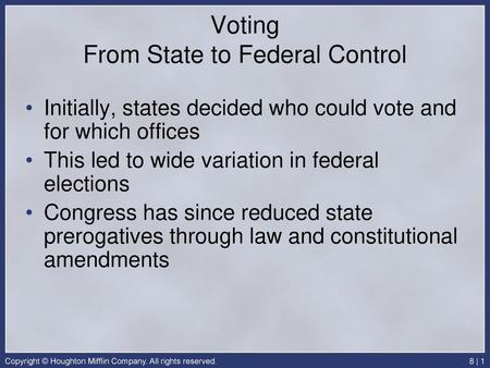 Voting From State to Federal Control