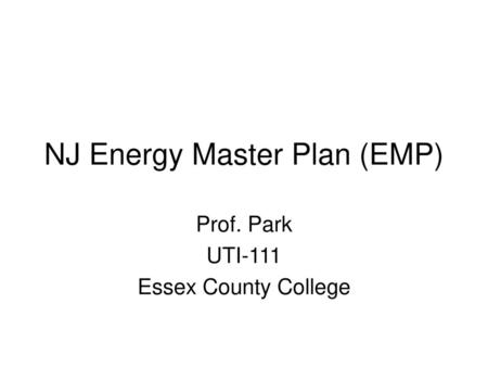 NJ Energy Master Plan (EMP)