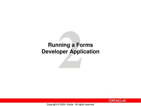 Running a Forms Developer Application