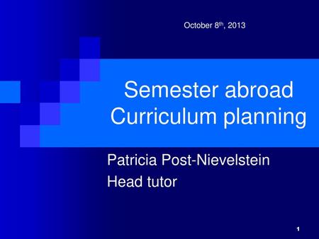 Semester abroad Curriculum planning