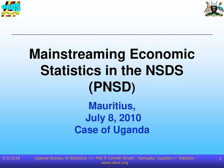 Mainstreaming Economic Statistics in the NSDS (PNSD)