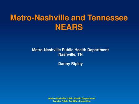 Metro-Nashville and Tennessee NEARS