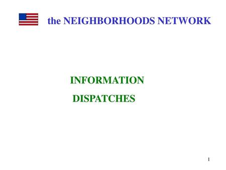 the NEIGHBORHOODS NETWORK