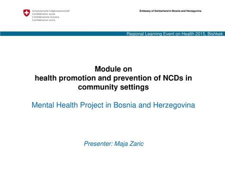 health promotion and prevention of NCDs in community settings