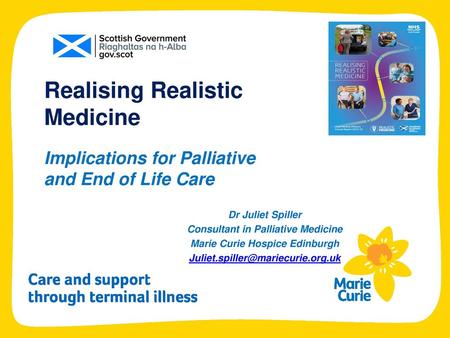 Consultant in Palliative Medicine Marie Curie Hospice Edinburgh