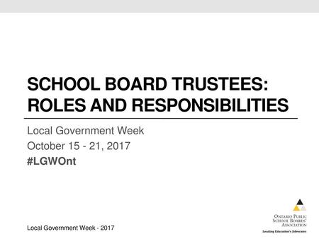 School board trustees: roles and responsibilities