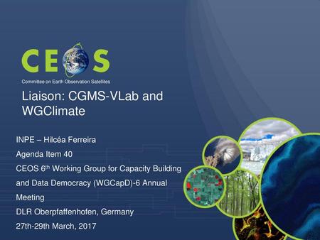 Liaison: CGMS-VLab and WGClimate