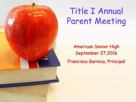 Title I Annual Parent Meeting