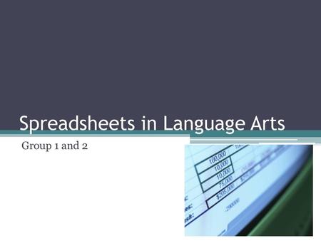 Spreadsheets in Language Arts