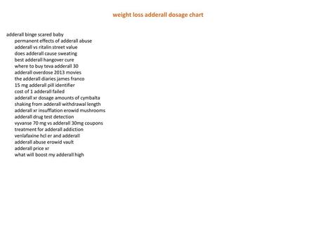 weight loss adderall dosage chart