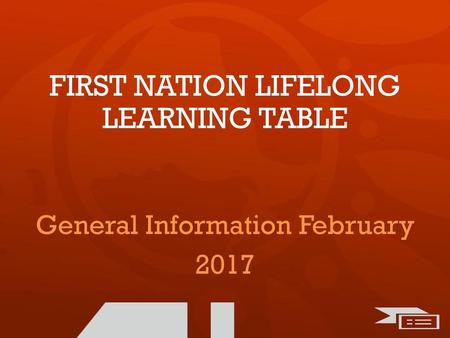 FIRST NATION LIFELONG LEARNING TABLE