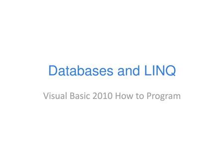 Visual Basic 2010 How to Program