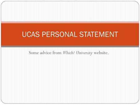 UCAS PERSONAL STATEMENT