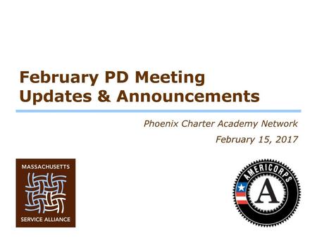 February PD Meeting Updates & Announcements