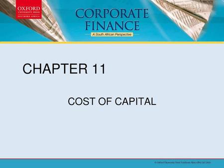 CHAPTER 11 COST OF CAPITAL 1.